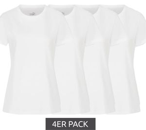4-pack PUMA Women's T-Shirt, Sustainable Cotton T-Shirt, Simple Sports T-Shirt, Fitness T-Shirt, 678257 01 White