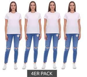 4-pack PUMA Women's T-Shirt, Sustainable Cotton T-Shirt, Simple Sports T-Shirt, Fitness T-Shirt, 678257 01 White