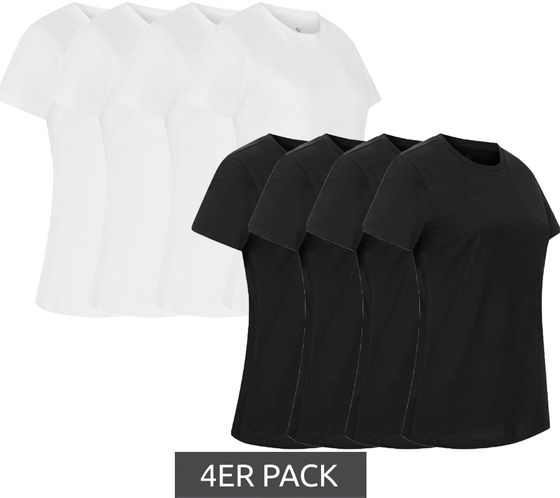 4-Pack PUMA Blank Base Women's T-Shirt, Sustainable Cotton T-Shirt, Sports T-Shirt, Fitness T-Shirt, 678258, Black or White