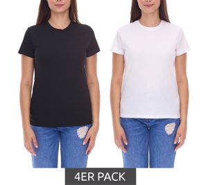 4-Pack PUMA Blank Base Women's T-Shirt, Sustainable Cotton T-Shirt, Sports T-Shirt, Fitness T-Shirt, 678258, Black or White