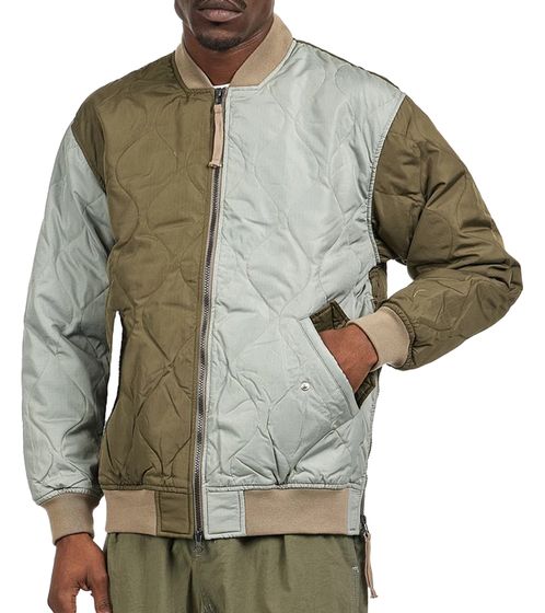 TAION Military Ma-1 Men's 800 FLP Down Jacket with Flap Pockets Quilted Bomber Jacket, Multi-Green