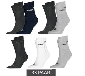 33 paires de chaussettes HEAD All Sports pour homme et femme, chaussettes d'entraînement, chaussettes de sport 701236921 en noir, bleu, gris et blanc