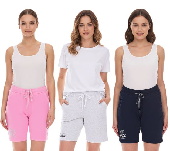 SOCCX by Carina Damen Freizeit-Shorts kurze Baumwoll-Hose Sommer-Shorts 3643388_2007 Rosa, Blau oder Hellgrau