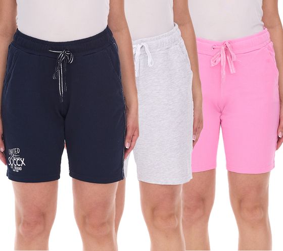SOCCX Women's Casual Shorts, Short Cotton Pants, Summer Shorts 3643388_2007 Pink, Blue, or Light Gray