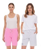 SOCCX by Carina Women's Casual Shorts, Short Cotton Pants, Summer Shorts 3643388_2007 Pink, Blue, or Light Gray