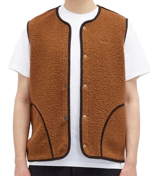 foret Sherpa Fleece Vest Men's Wool Made in Portugal Layering Vest Brown