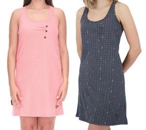 ALIFE AND KICKIN CamyAK B Damen Mini-Kleid gepunktetes Baumwoll-Kleid Sommer-Kleid Navy oder Rosa
