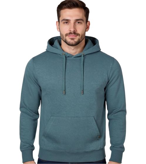 Herren Hoodie Kapuzen-Pullover Basic-Pullover moderner Baumwoll-Pullover Sweater Türkis-Blau