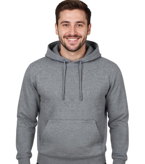 Herren Hoodie Kapuzen-Pullover Basic-Pullover moderner Baumwoll-Pullover Sweater Große Größen Grau