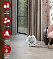 Calefactor/enfriador TRiSTAR con niveles de potencia ajustables, calefactor eléctrico, 1000-2000 W, blanco o negro