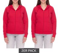 2er Sparpack ELEVATE Theron Damen Sweat-Jacke mit 240 g/m2 Baumwoll-Sweater Kapuzen-Pullover Hoodie 3823025 Rot