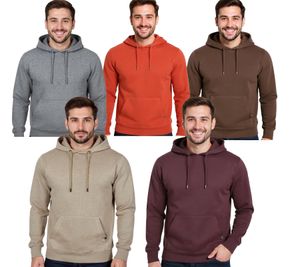 Herren Hoodie Kapuzen-Pullover Basic-Pullover moderner Baumwoll-Pullover Sweater Große Größen Braun, Rot, Grau, Beige oder Weinrot