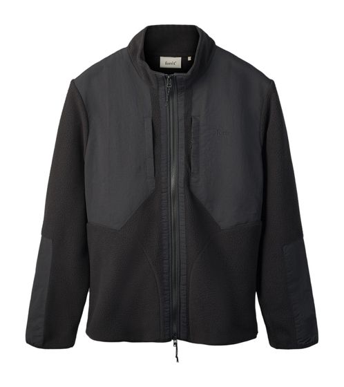 foret Picnic Polartech Men's Fleece Jacket with Wool Content, Transitional Jacket, Black