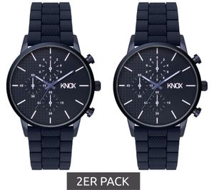 KNOX Men's Analog Quartz Watch with Silicone Strap, 41mm, Navy, KNOX01