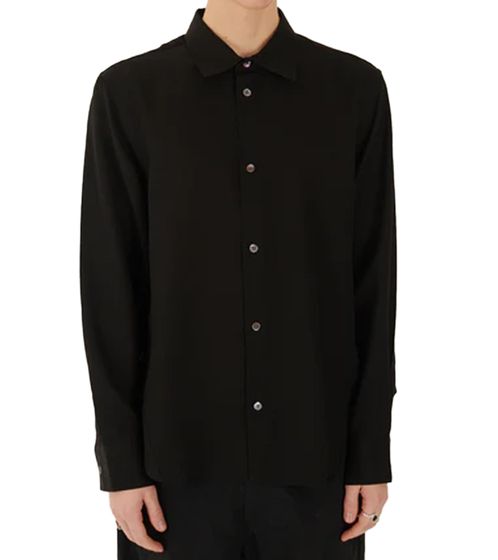 BERNER KÜHL Men's Long-Sleeved Shirt, Business Shirt with Breast Pocket, Casual Shirt, Black