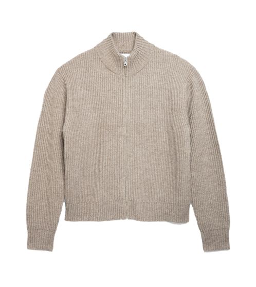 BERNER KÜHL Men's Knitted Jacket, Fashionable Wool Jacket, Turtleneck Jacket, Autumn Jacket, Beige