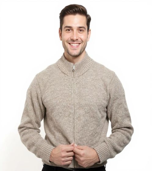 Veste en tricot pour homme BERNER KÜHL, veste en laine tendance, col roulé, veste d'automne, beige