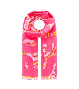 Sciarpa ZWILLINGSHERZ Positive Paisley con decorazioni, sciarpa in seta, stola primaverile 3008S-2608-22 Rosa/Rosa