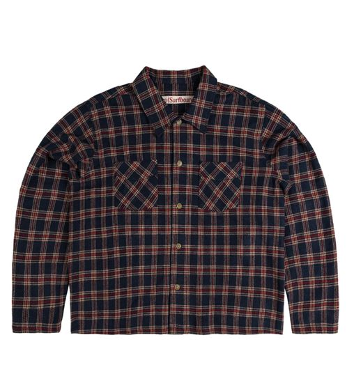 Stockholm (Surfboard) Club Flanellhemd Langarm-Hemd im Karomuster Freizeit-Shirt U4000108 Navy/Rot