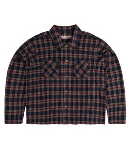 Chemise en flanelle Stockholm (Surfboard) Club, chemise à carreaux à manches longues, chemise décontractée U4000108 Bleu marine/rouge