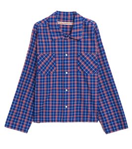 Stockholm (Surfboard) Club Flanellhemd Langarm-Hemd im Karomuster Freizeit-Shirt Blau/Rot