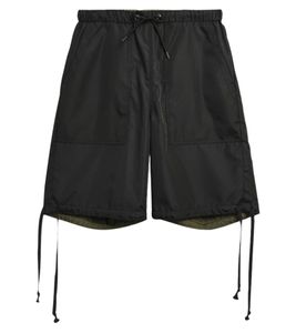TAION Herren Shorts wendbare Freizeit-Short mit Ripstop-Gewebe kurze Hose Schwarz/Olivgrün