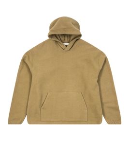 RIER Men's Fleece Hoodie with Hood, Made of Virgin Wool, Beige
