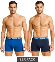 Pack de 2 calzoncillos bóxer PUMA Everyday Basic de algodón para hombre (521015001 420), color negro/gris jaspeado.
