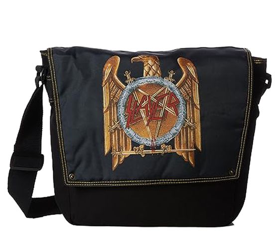 SLAYER Trashmetal-Band Umhänge-Tasche Messengerbag Laptop-Tasche Fan-Artikel 42 x 36 x 6 cm MB106926SLA Schwarz