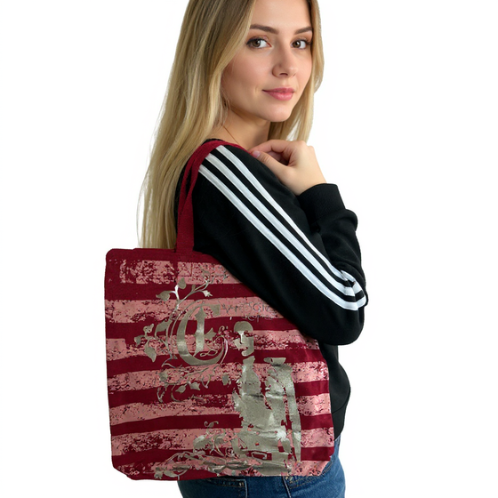Borsa tote EVANESCENCE Alternative Band da donna e da uomo con logo frontale a fascia 37x35 cm LT110946EVNO Rosso/Rosa