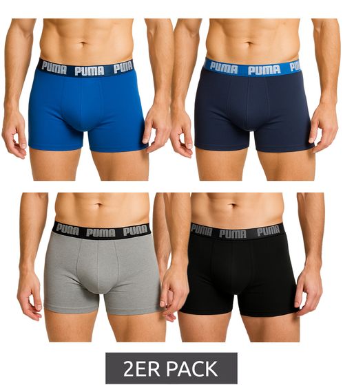 2er Pack PUMA Everyday Basic Boxer Herren Boxer-Shorts Baumwoll-Unterhose 521015001 Blau oder Schwarz/Grau