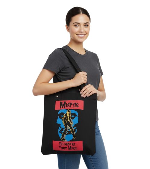 Borsa a tracolla MISFITS Teenagers from Mars Punk Rock Band per donna e uomo, reversibile, LT114889MISO 35x32 cm LT114889MISO Nero/Multicolore