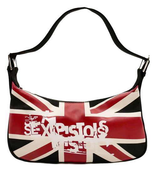 Sex Pistols Punkrock-Band Damen Schulter-Tasche mit britischem Flaggenlogo Handtasche Fan-Artikel LB103141SEX Schwarz/Rot/Weiß