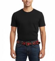 Cinturón Slipknot de la banda de heavy metal para mujer y hombre, talla única, cinturón casual ajustable de 95 cm, BT105771SLP, negro/rojo
