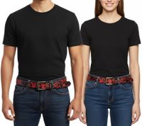 Cinturón Slipknot de la banda de heavy metal para mujer y hombre, talla única, cinturón casual ajustable de 95 cm, BT105771SLP, negro/rojo