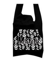 Misfits Punk-Band Damen Tasche mit angenähter Kapuze Baumwoll-Tasche Handtasche LB103081MIS0 Schwarz/Weiß