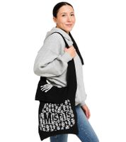 Misfits Punk-Band Damen Tasche mit angenähter Kapuze Baumwoll-Tasche Handtasche LB103081MIS0 Schwarz/Weiß