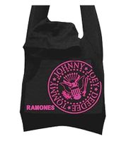 Ramones Punkrock-Band Damen Tasche mit angenähter Kapuze Baumwoll-Tasche Handtasche LB103080RAM Schwarz/Rosa