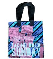 Taking Back Sunday Rockband Umhänge-Tasche stylische Einkaufstasche Fan-Artikel 31 x 33 x 3 cm LB1080112TBS Rosa/Schwarz/Blau