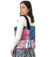 Taking Back Sunday Rockband Umhänge-Tasche stylische Einkaufstasche Fan-Artikel 31 x 33 x 3 cm LB1080112TBS Rosa/Schwarz/Blau