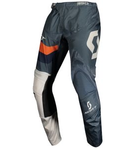 Pantalon de motocross SCOTT Pant 350 pour homme, vêtement de sport automobile avec genouillères en cuir, 273393 1454 Bleu-Gris