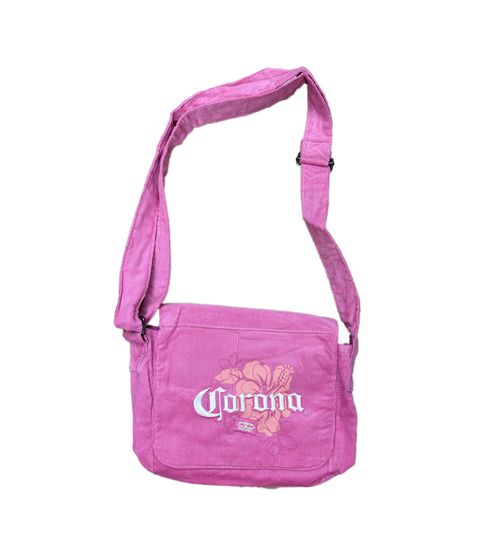 Corona Bier Damen Schulter-Tasche kleiner Shopper Fan-Artikel mit Logo-Stickerei Canvas Tasche Rosa