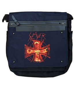 Slayer Metal-Band Umhänge-Tasche Messengerbag Laptop-Tasche Fan-Artikel 37 x 32 x 4 cm Schwarz/Rot