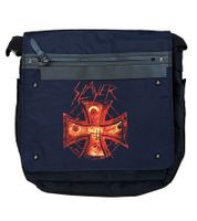 Slayer Metal-Band Umhänge-Tasche Messengerbag Laptop-Tasche Fan-Artikel 37 x 32 x 4 cm Schwarz/Rot