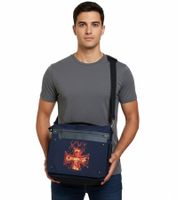 Slayer Metal Band Shoulder Bag, Messenger Bag, Laptop Bag, Fan Merchandise, 37 x 32 x 4 cm, Black/Red