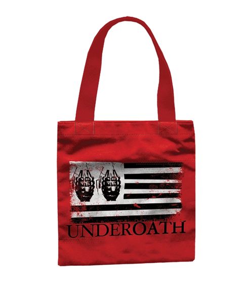 Underoath Metalcore-Band Umhänge-Tasche stylische Einkaufstasche Fan-Artikel 31 x 33 x 3 cm LB1071901UND Rot/Schwarz/Weiß