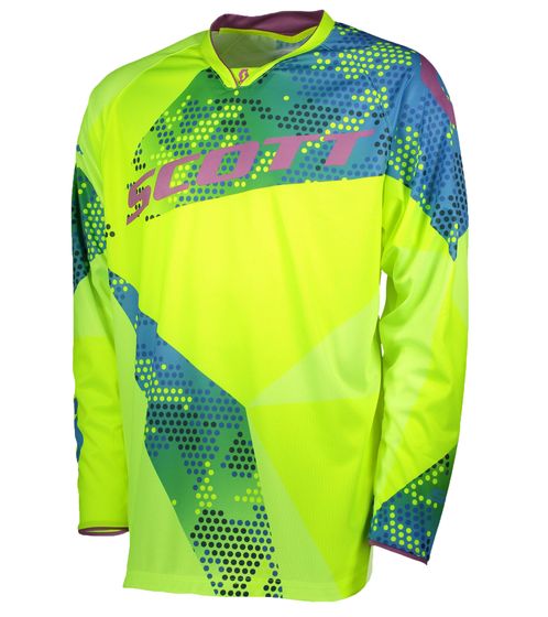 SCOTT Jersey 350 Herren Moto-Cross Trikot langärmliges Bike-Shirt mit Belüftungsöffnungen 263425 1054 Gelb/Blau/Lila