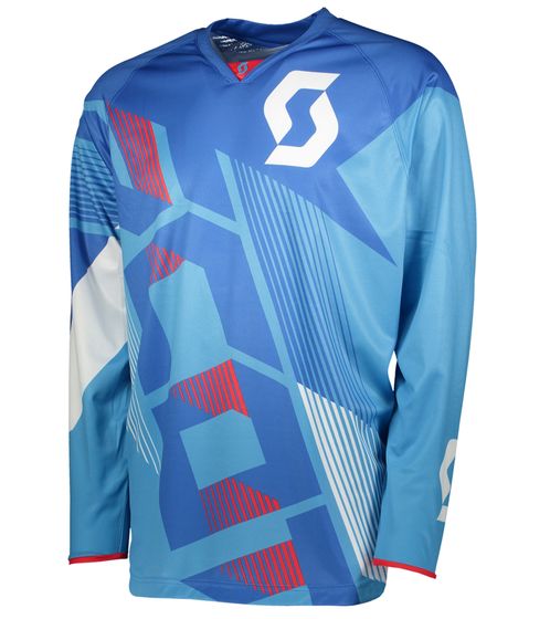 SCOTT Jersey 350 Herren Moto-Cross Trikot langärmliges Bike-Shirt mit Belüftungsöffnungen 263425 1006 Blau/Weiß/Rot