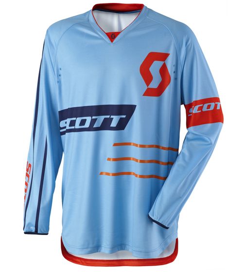 SCOTT Jersey 350 Herren Moto-Cross Trikot langärmliges Bike-Shirt mit gepolsterten Ellenbogen 246905 1454 Blau/Orange