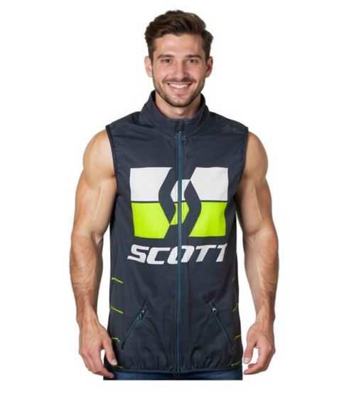 Gilet da motocross SCOTT Vest Enduro da uomo, gilet da bici in materiale antivento, 268623 1054 Blu/Giallo
